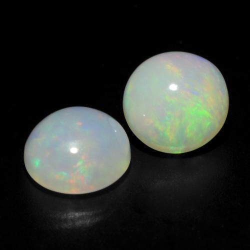 Multicolor Opal Gem - 0.8ct Round Cabochon (ID: 537994)