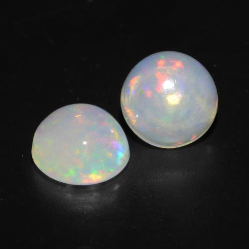 Multicolor Opal Gem - 0.9ct Round Cabochon (ID: 537995)