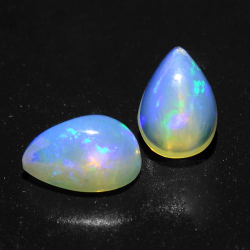 Bluish White Opal Gem - 0.8ct Pear Cabochon (ID: 538118)