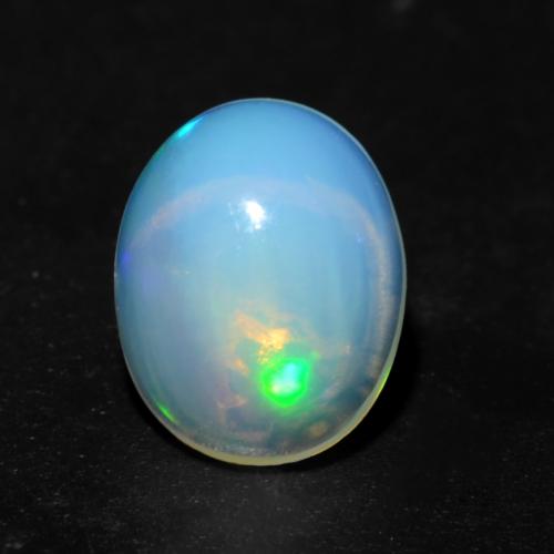 Bluish White Opal Gem - 1.1ct Oval Cabochon (ID: 540656)