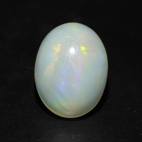 Greenish White Opal Gem - 1.1ct Oval Cabochon (ID: 540657)