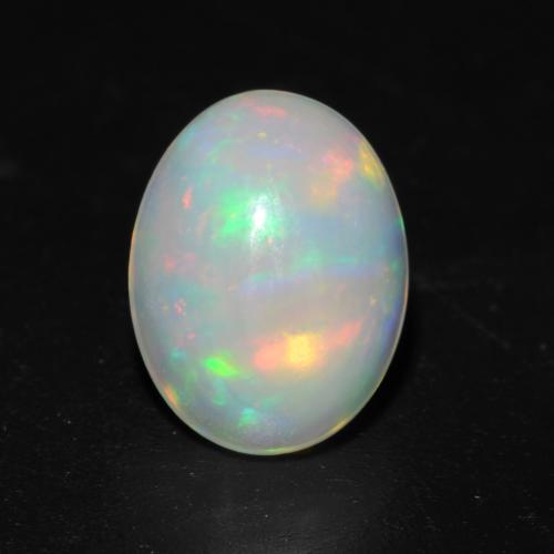 Cool White Opal Gem - 1.2ct Oval Cabochon (ID: 540659)