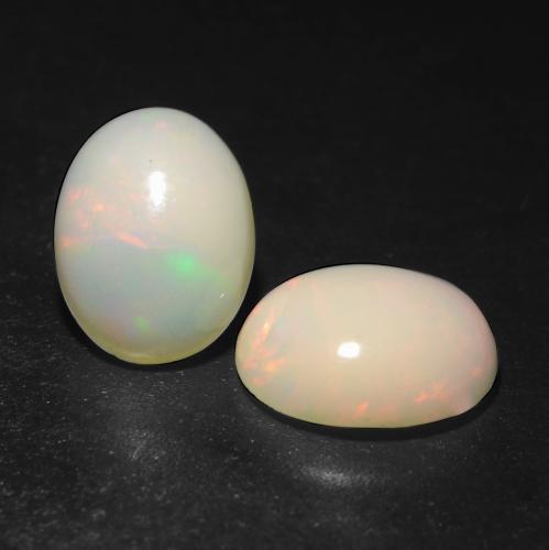 Multicolor White Опал Камень - 1ct Овал Кабошон (ID: 540949)