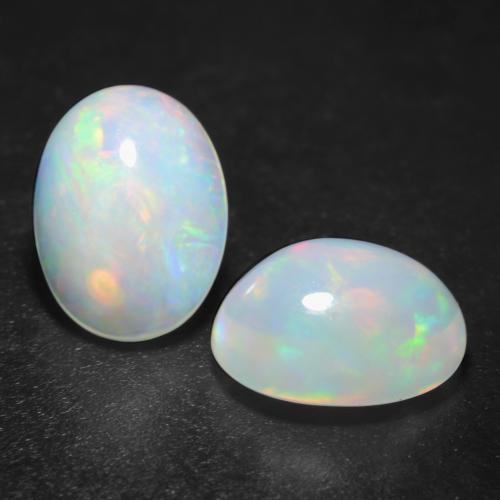 Multicolor White Опал Камень - 1.2ct Овал Кабошон (ID: 540954)