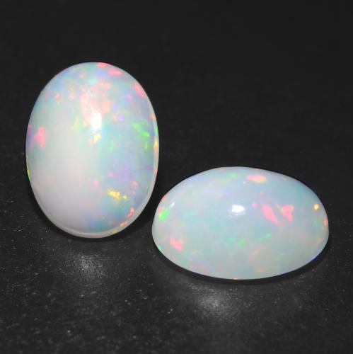 Blanco multicolor Ópalo Gema - 1.1ct Cabujón Óvalo (ID: 540955)