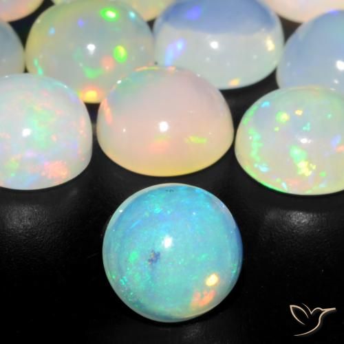 0.87ct Natural Multicolor Opal, Round, Transparent
