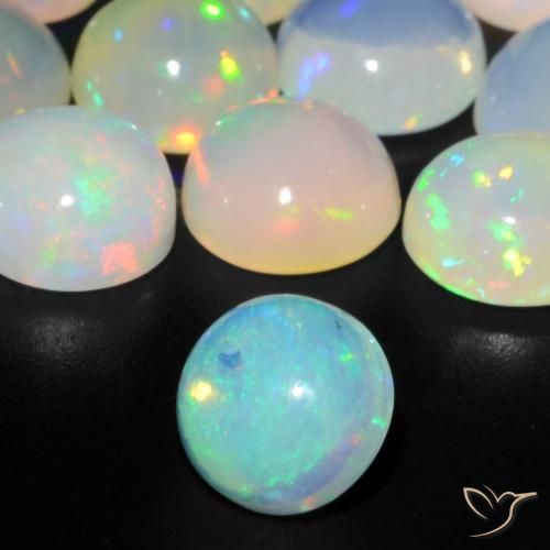 23.58 ctw Multicolor Opal Stones, Natural Opal in Round Cabochon Shape for Sale