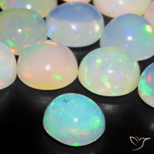 Opal Gemstones in 7 mm (calibrated) Size for Sale, Opal Stones in Multicolor Color