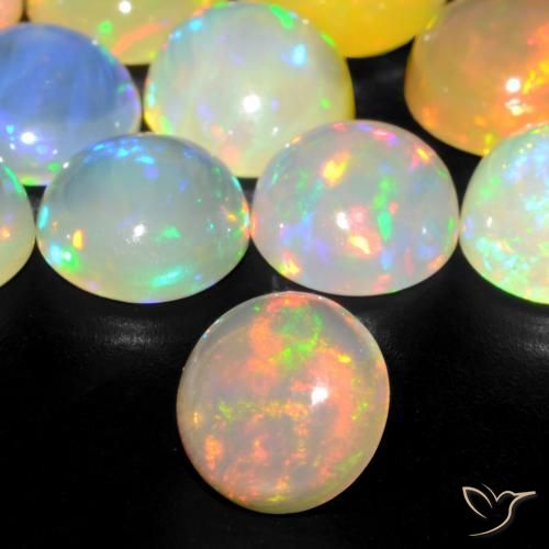 Best Opal for an October Birthstone Ring | Round Rainbow Opal