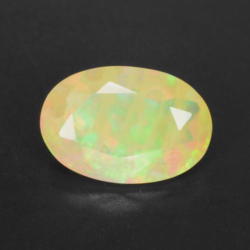 11.7 x 7.9mm Oval Facet Multicolor Opal from Ethiopia, Weight of 1.89ct, Natural untreated gemstone in Translucent Clarity, 1pc Opal - the Color is Multicolor, Mohs Hardness of 5.5 - 6.5, Libra Zodiac Stone, Photo A