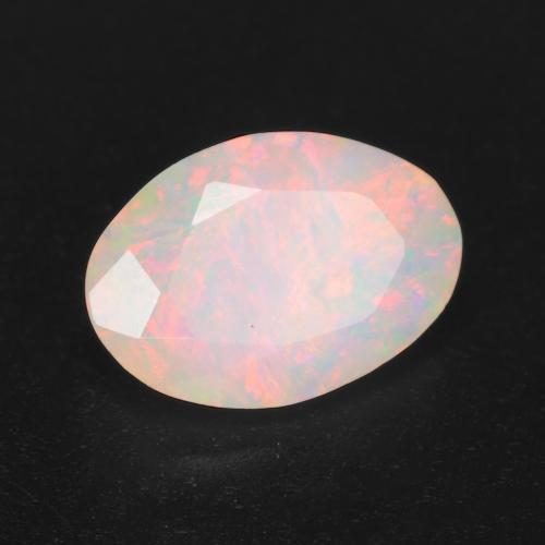 1.23 ct Multicolor Opal Stone, Natural Opal in Oval Facet Shape for Sale