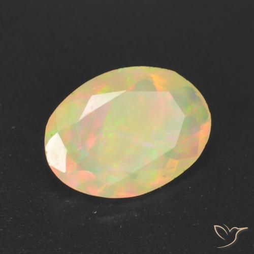 1.09 ct Multicolor Opal Stone, Natural Opal in Oval Facet Shape for Sale