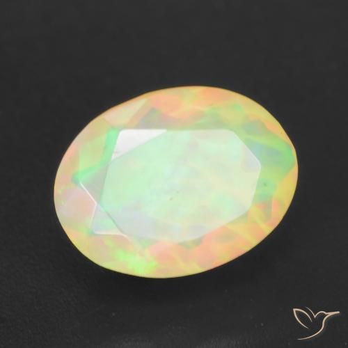1.15 ct Multicolor Opal Stone, Natural Opal in Oval Facet Shape for Sale