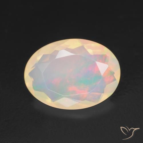 1.34ct Natural Multicolor Opal, Oval, Transparent