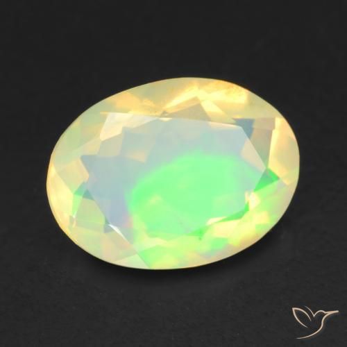 0.73 ct Multicolor Opal Stone, Natural Opal in Oval Facet Shape for Sale