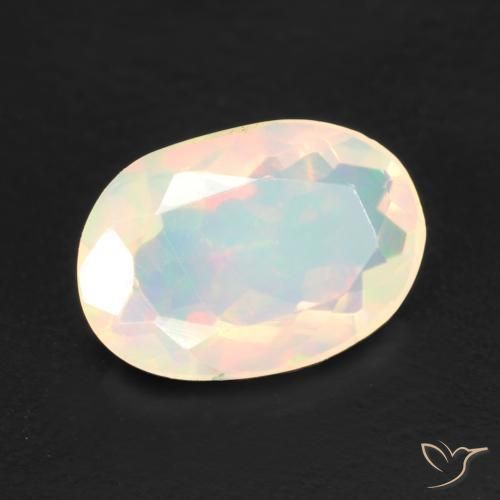 1.03 ct Multicolor Opal Stone, Natural Opal in Oval Facet Shape for Sale