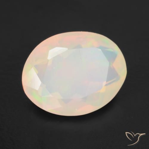 1.34 ct Multicolor Opal Stone, Natural Opal in Oval Facet Shape for Sale