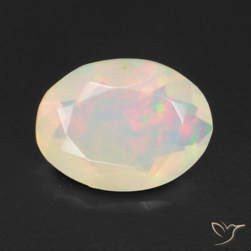 0.96ct Natural Multicolor Opal, Oval, Transparent