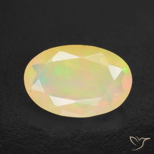10,6 x 7,1mm ovaler mehrfarbiger Opal aus Äthiopien, Gewicht 1,49 ct, 1 Stück Opal - Farbe: Mehrfarbig, natürlicher Edelstein in Translucent Reinheit, Mohs-Härte von 5,5 - 6,5, Jahr des Schlangen-Edelsteins, Photo A