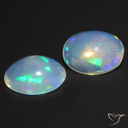 0.94 ctw Multicolor Opal Stones, Natural Opal in Oval Cabochon Shape for Sale
