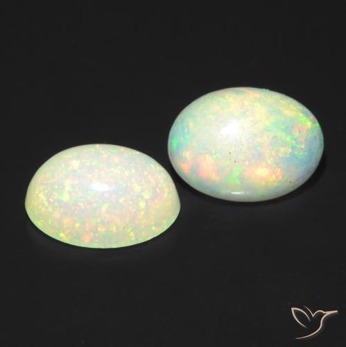 1.00 ctw Multicolor Opal Stones, Natural Opal in Oval Cabochon Shape for Sale