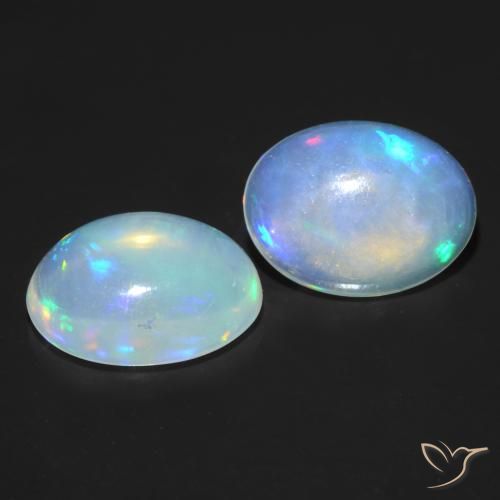 1.37 ctw Multicolor Opal Stones, Natural Opal in Oval Cabochon Shape for Sale