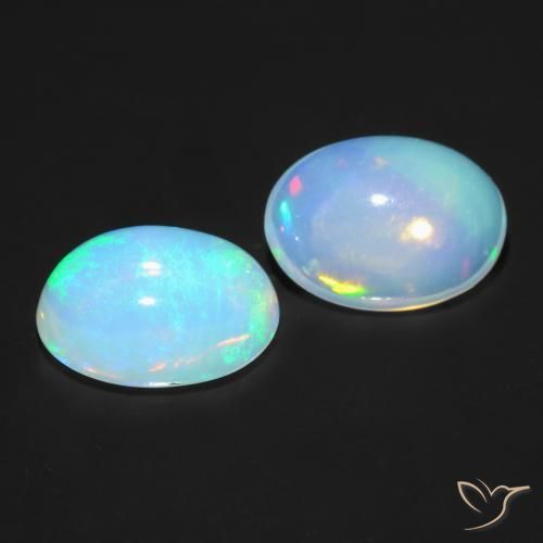 1.20 ctw Multicolor Opal Stones, Natural Opal in Oval Cabochon Shape for Sale