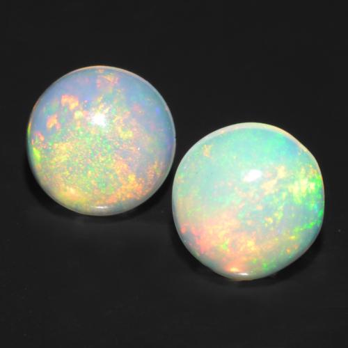 Multicolor Ópalo Gema - 0.3ct Cabujón Redondo (ID: 547999)
