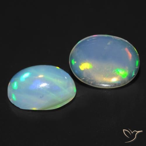 1.58 ctw Multicolor Opal Stones, Natural Opal in Oval Cabochon Shape for Sale