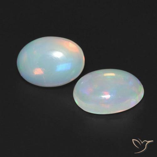 0.94 ctw Multicolor Opal Stones, Natural Opal in Oval Cabochon Shape for Sale