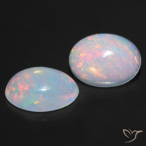 0.81 ctw Multicolor Opal Stones, Natural Opal in Oval Cabochon Shape for Sale