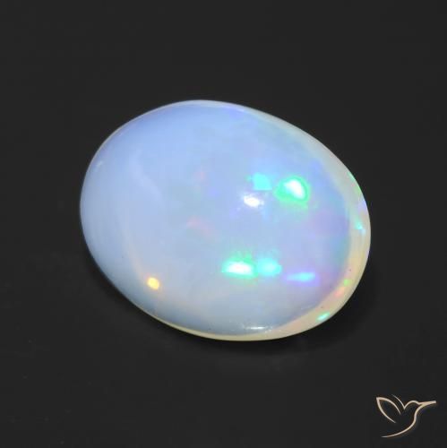 1.23 ct Multicolor Opal Stone, Natural Opal in Oval Cabochon Shape for Sale