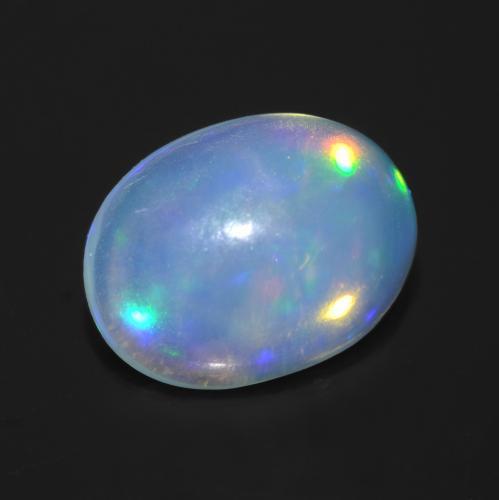 1.23 ct Multicolor Opal Stone, Natural Opal in Oval Cabochon Shape for Sale
