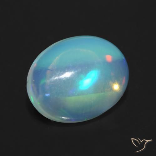 1.08 ct Multicolor Opal Stone, Natural Opal in Oval Cabochon Shape for Sale