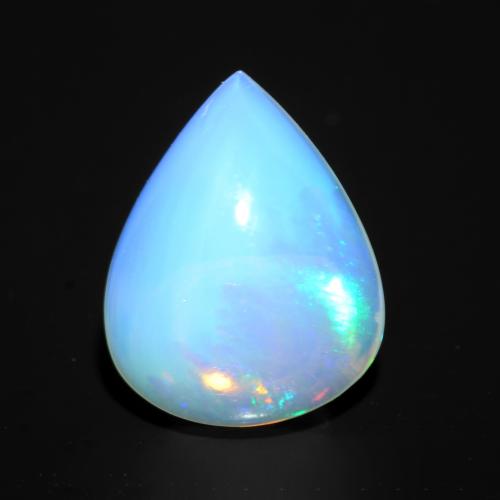 Bluish White Opal Gem - 1.7ct Pear Cabochon (ID: 548100)