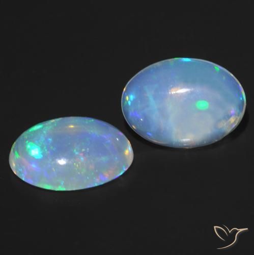 0.94 ctw Multicolor Opal Stones, Natural Opal in Oval Cabochon Shape for Sale