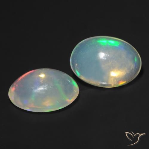 0.89 ctw Multicolor Opal Stones, Natural Opal in Oval Cabochon Shape for Sale
