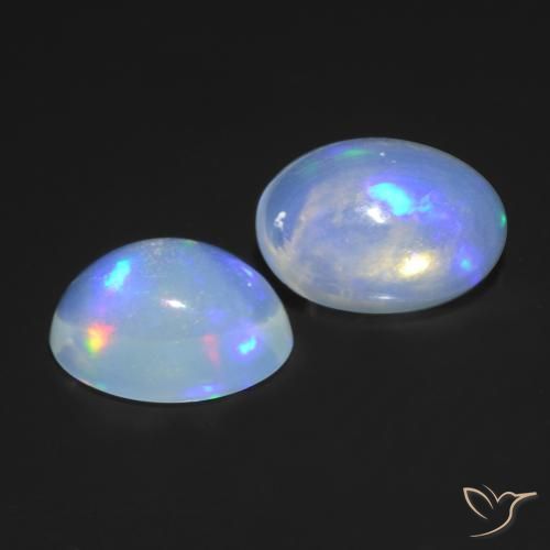 1.07 ctw Multicolor Opal Stones, Natural Opal in Oval Cabochon Shape for Sale