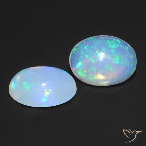 1.30 ctw Multicolor Opal Stones, Natural Opal in Oval Cabochon Shape for Sale