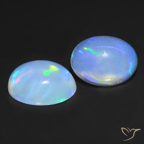 1.61 ctw Multicolor Opal Stones, Natural Opal in Oval Cabochon Shape for Sale