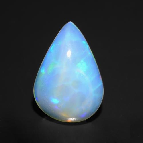 Bluish White Opal Gem - 1.4ct Pear Cabochon (ID: 548243)