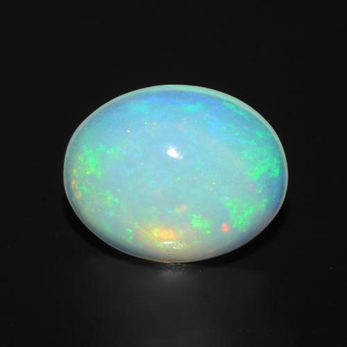 Mehrfarbig Opal Edelstein - 1.1ct Oval Cabochon (ID: 548401)