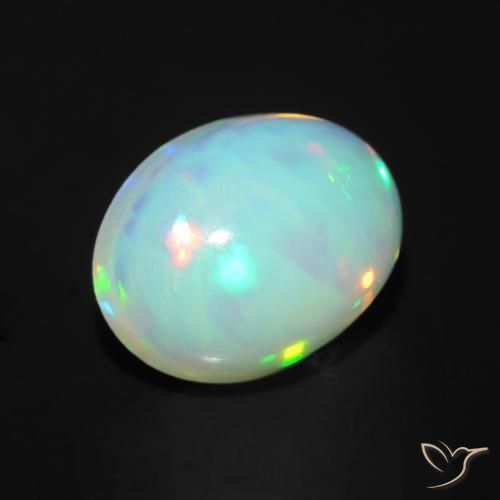1.34 ct Multicolor Opal Stone, Natural Opal in Oval Cabochon Shape for Sale