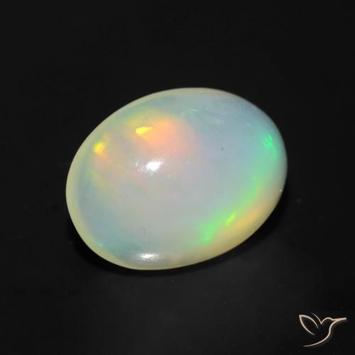 1.05 ct Multicolor Opal Stone, Natural Opal in Oval Cabochon Shape for Sale