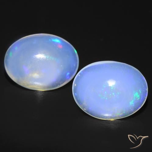 1.46 ct White Opal, 7.8 x 6.1 mm Oval Cut From Australia, Photo A