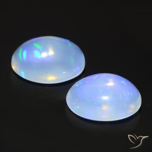 Opal Gemstones in 8 x 6 mm (calibrated) Size for Sale, Opal Stones in Bluish White Color