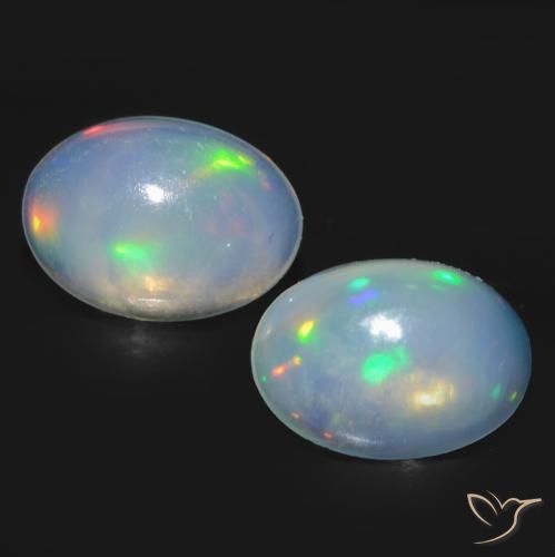 0.89 ct White Opal, 6.9 x 5.1 mm Oval Cut From Australia, Photo A