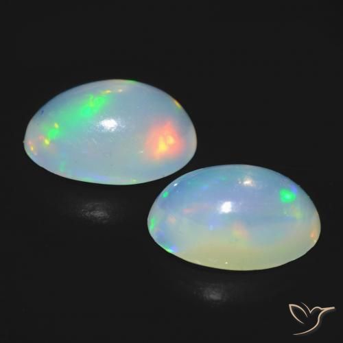 Opal Gemstones in 7 x 5 mm (calibrated) Size for Sale, Opal Stones in Bluish White Color