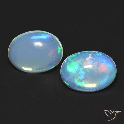 1.37 ct White Opal, 7.9 x 6.1 mm Oval Cut From Australia, Photo A