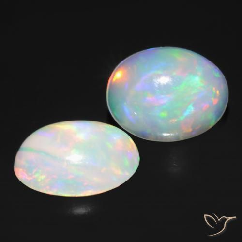 1.48 ctw Multicolor Opal Stones, Natural Opal in Oval Cabochon Shape for Sale